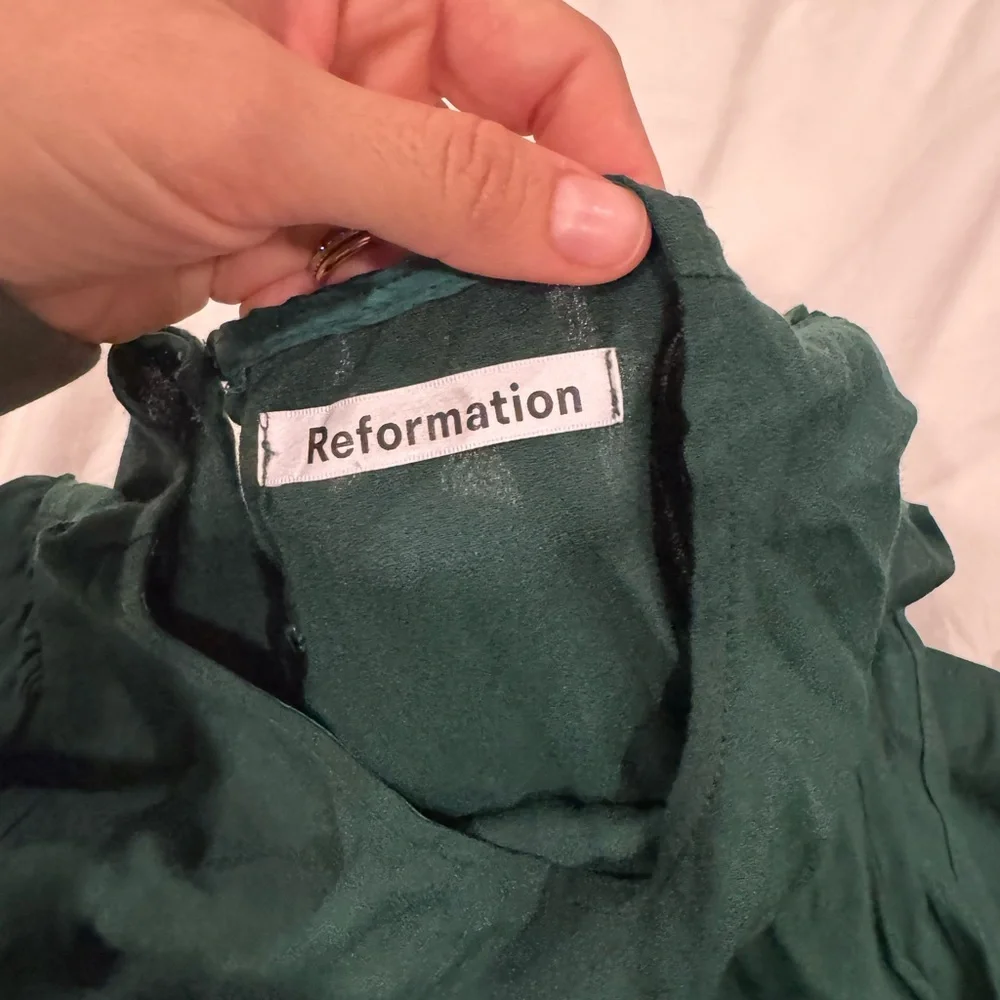 Reformation Emerald Green Frazier Dress 10 - Picture 6 of 8